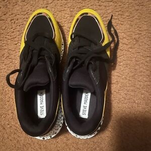 Steve Madden Black and Yellow Athletic Shoes